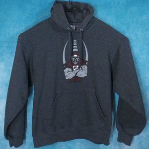 Jerzees NuBlend Football Pullover Hoodie, Men's, Gray, Size Large
